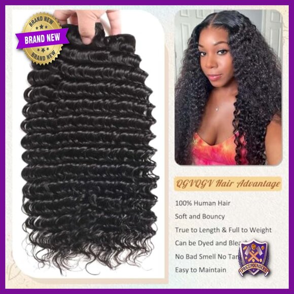 3 Bundles Deep Wave Brazilian Virgin Human Hair Extensions 22-26 Inch main image 6
